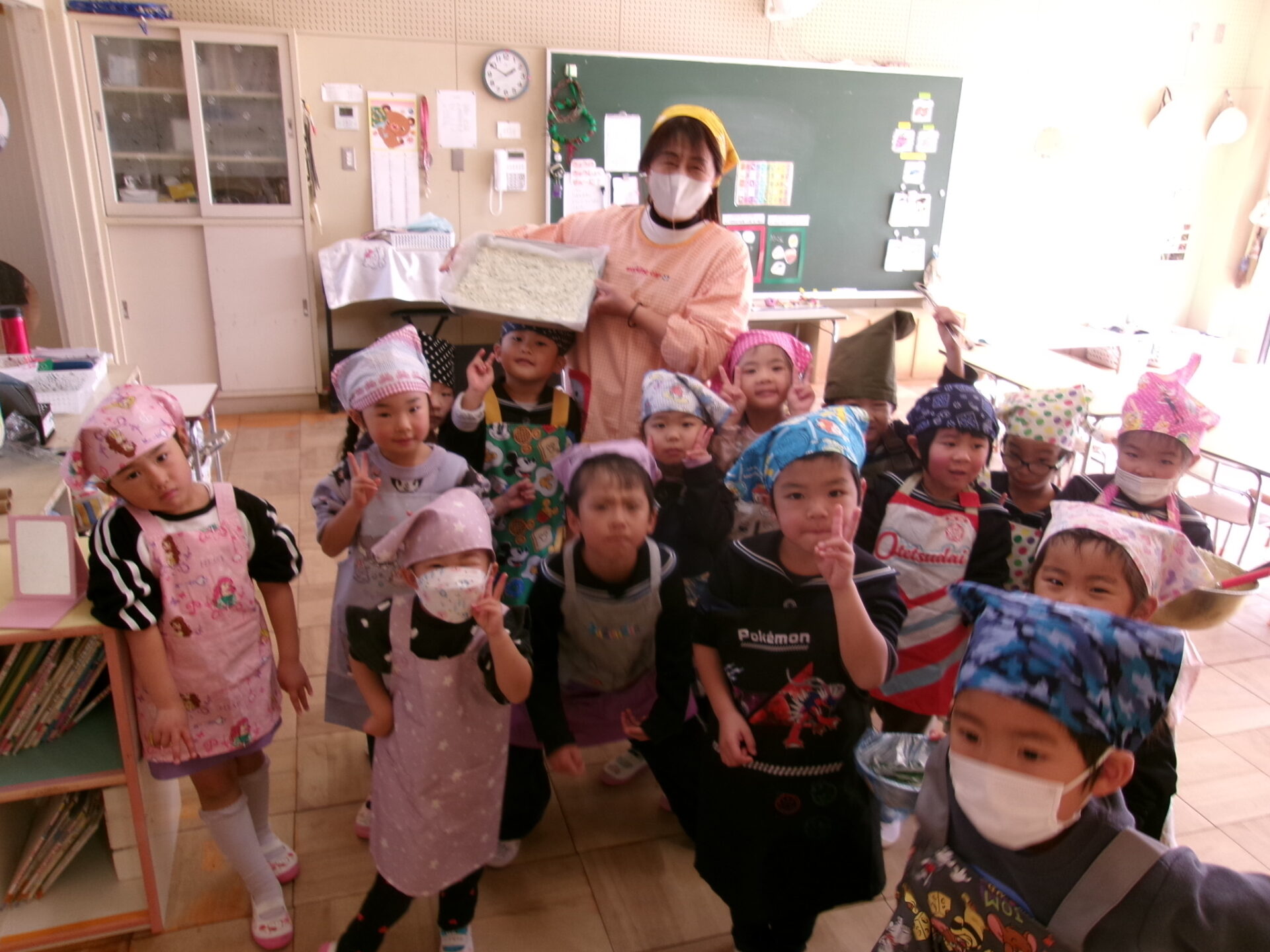 小松菜の収穫とクッキング！楽しかったね！